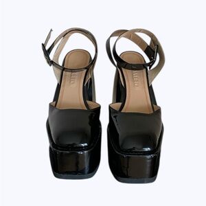 Nodaleto Black Patent Leather Women's platform Shoes